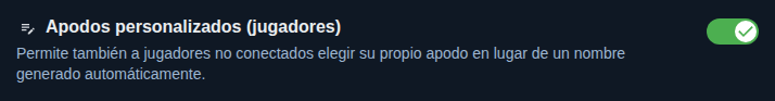 Ajuste: apodos propios