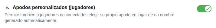 Ajuste: apodos propios