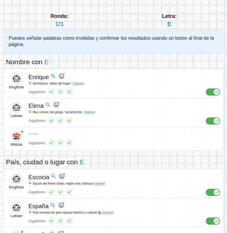 Evaluación con descripciones de la IA