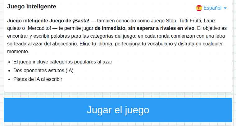 Inicio del juego inteligente